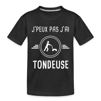 tondeuse je peux pas j'ai tondeuse jardinage - T-shirt bio Premium Enfant - noir - Devant