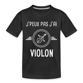 violon je peux pas j'ai violon violoniste - T-shirt bio Premium Enfant - noir - Devant