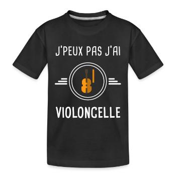violon je peux pas j'ai violoncelle instrument - T-shirt bio Premium Enfant - noir - Devant