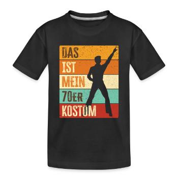 70er Jahre Party Outfit 1970er Siebziger Kostüm - Kinder Premium Bio T-Shirt - Schwarz - Vorne