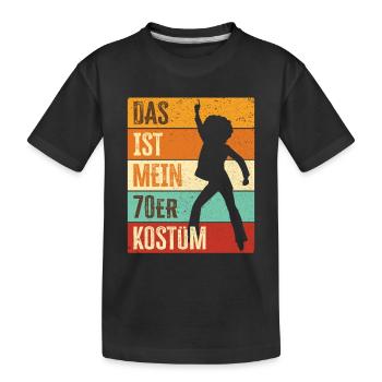70er Jahre Party Outfit 1970er Siebziger Kostüm - Kinder Premium Bio T-Shirt - Schwarz - Vorne