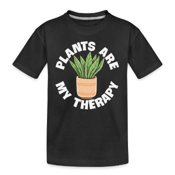 Les plantes sont ma thérapie Citations de plantes - T-shirt bio Premium Enfant - noir - Devant