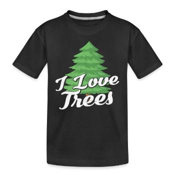 Ich liebe Bäume Baumschutz - Kinder Premium Bio T-Shirt - Schwarz - Vorne