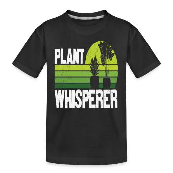 Pflanzenflüsterer Greenery Zitate - Kinder Premium Bio T-Shirt - Schwarz - Vorne