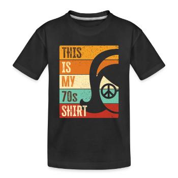 70er Jahre 1970er Siebziger Party Outfit Kostüm - Kinder Premium Bio T-Shirt - Schwarz - Vorne