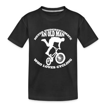 Fahrradtour Fahrrad Radeln Mountainbike Radfahren - Kinder Premium Bio T-Shirt - Schwarz - Vorne