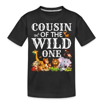 Safari Wildlife Afrika die großen 5 Zoologie - Kinder Premium Bio T-Shirt - Schwarz - Vorne
