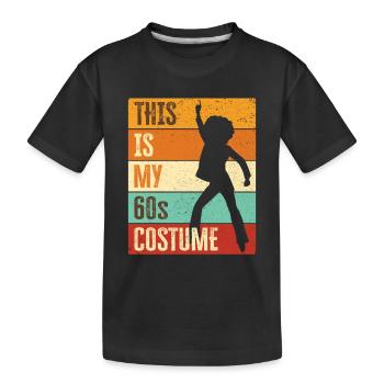 60s Sixties 1960s Party Outfit Costume - Kids' Premium Organic T-Shirt - black - Front