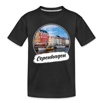 Copenhagen Souvenir - Kids' Premium Organic T-Shirt - black - Front