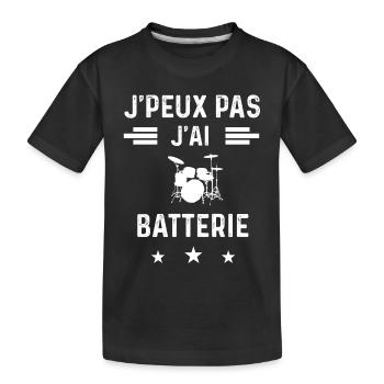 batteur je peux pas j'ai batterie - T-shirt bio Premium Enfant - noir - Devant