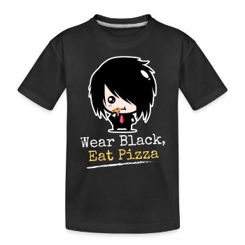 Portez des | à pizza Black Eat Vêtements Emo garçons | Emocores - T-shirt bio Premium Enfant - noir - Devant