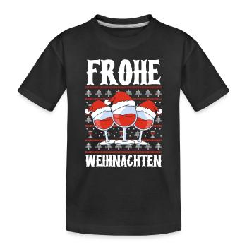 Weinnachten Frohe Weihnachten - Kinder Premium Bio T-Shirt - Schwarz - Vorne