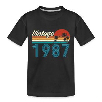 Vintage 1987 Vintage Birthday Retro Vintage - Kids' Premium Organic T-Shirt - black - Front