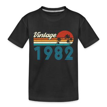 Vintage 1982 Vintage Birthday Retro Vintage - Kids' Premium Organic T-Shirt - black - Front