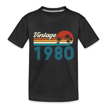 Vintage 1980 Vintage Geburtstag Retro Vintage - Kinder Premium Bio T-Shirt - Schwarz - Vorne