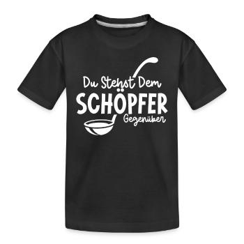 Sauna Du stehst dem Schöpfer Gegenüber - Kinder Premium Bio T-Shirt - Schwarz - Vorne