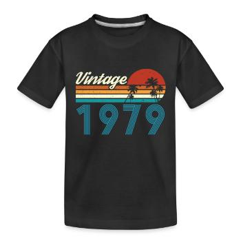 Vintage 1979 Vintage Anniversaire Rétro Vintage - T-shirt bio Premium Enfant - noir - Devant