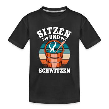 Sauna - Kinder Premium Bio T-Shirt - Schwarz - Vorne