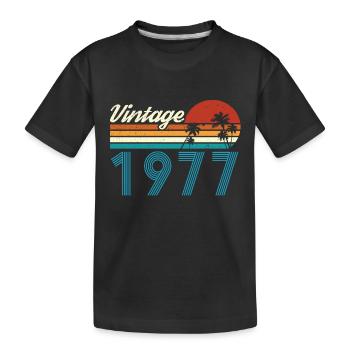 Vintage 1977 Vintage Anniversaire Rétro Vintage - T-shirt bio Premium Enfant - noir - Devant