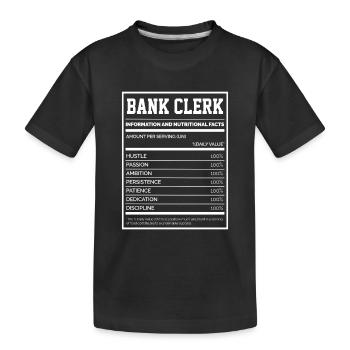Bank Clerk Information And Nutritional Facts Bookk - Kinder Premium Bio T-Shirt - Schwarz - Vorne