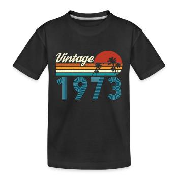 Vintage 1973 Vintage Anniversaire Rétro Vintage - T-shirt bio Premium Enfant - noir - Devant
