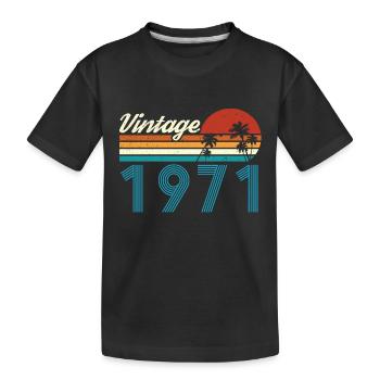 Vintage 1971 Vintage Anniversaire Rétro Vintage - T-shirt bio Premium Enfant - noir - Devant