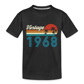 Vintage 1968 Vintage Anniversaire Rétro Vintage - T-shirt bio Premium Enfant - noir - Devant