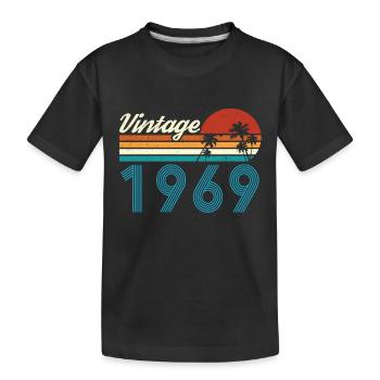 Vintage 1969 Vintage Geburtstag Retro Vintage - Kinder Premium Bio T-Shirt - Schwarz - Vorne