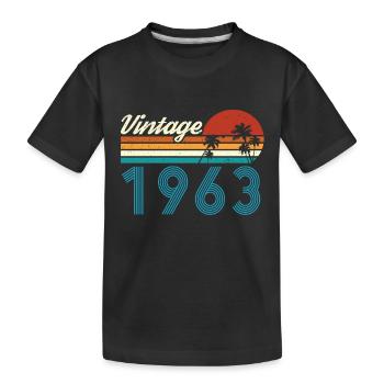 Vintage 1963 Vintage Anniversaire Rétro Vintage - T-shirt bio Premium Enfant - noir - Devant