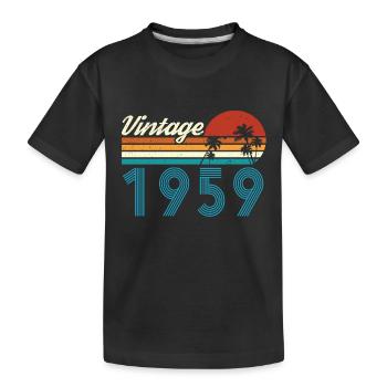 Vintage 1959 Vintage Anniversaire Rétro Vintage - T-shirt bio Premium Enfant - noir - Devant