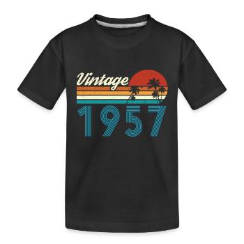 Vintage 1957 Vintage Geburtstag Retro Vintage - Kinder Premium Bio T-Shirt - Schwarz - Vorne