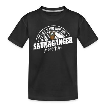 Sauna - Kinder Premium Bio T-Shirt - Schwarz - Vorne