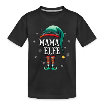 Weihnachten Mama Elf - Kinder Premium Bio T-Shirt - Schwarz - Vorne