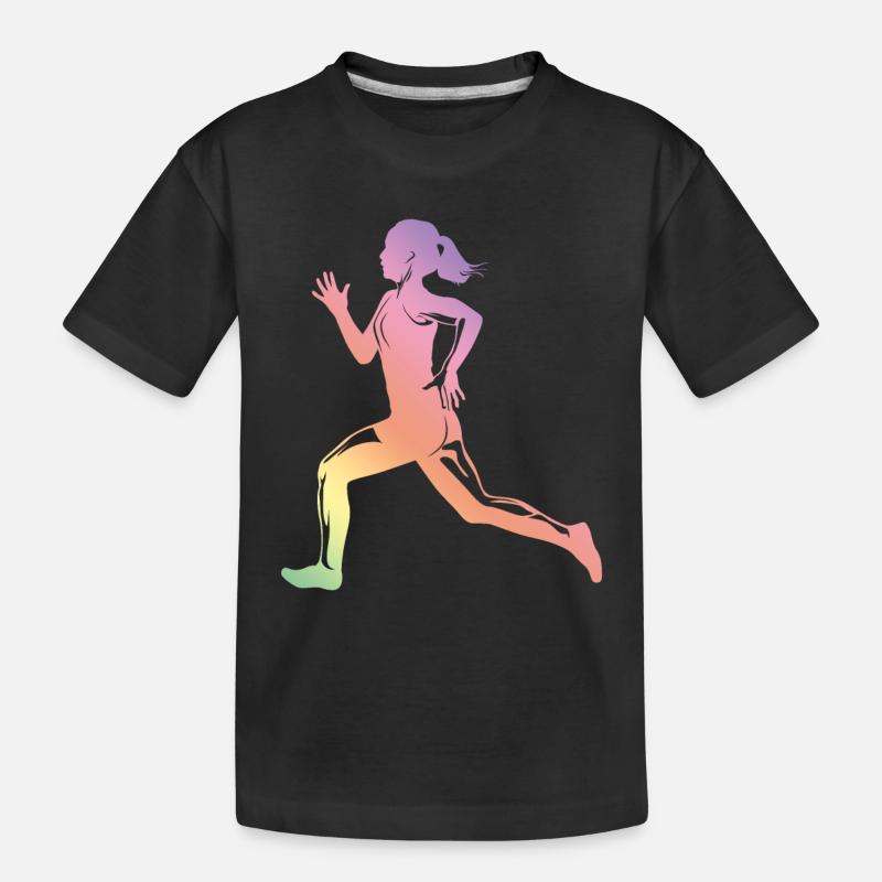 silhouette de coureur de course - T-shirt bio Premium Enfant - noir