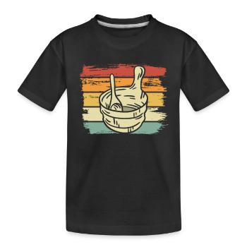 Baignoire sauna Rétro - T-shirt bio Premium Enfant - noir - Devant