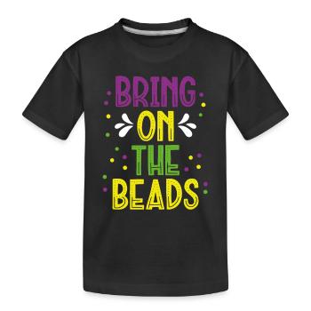 Ici avec les perles - T-shirt bio Premium Enfant - noir - Devant