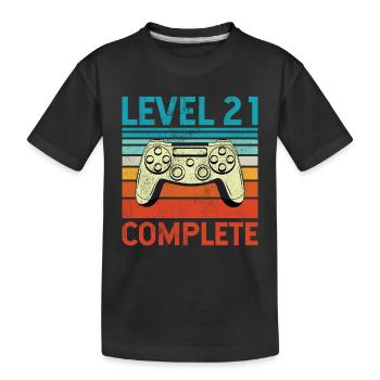 Level 21 Complete - Kinder Premium Bio T-Shirt - Schwarz - Vorne