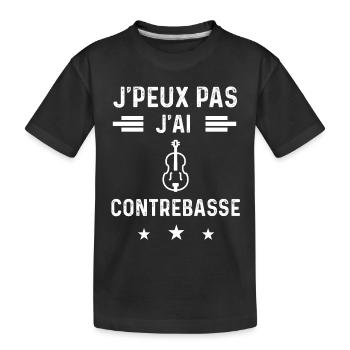 contrebassiste je peux pas j'ai contrebasse - T-shirt bio Premium Enfant - noir - Devant