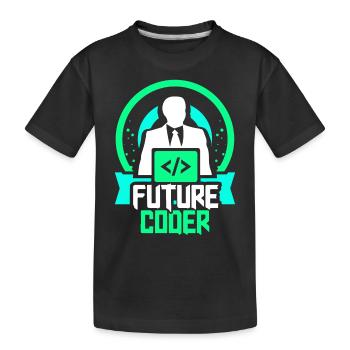 Future Coder Coding Programmer Code - Kids' Premium Organic T-Shirt - black - Front