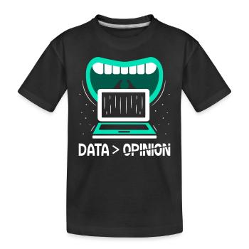 Data > Opinion Code Programmer Coder Coding - Kids' Premium Organic T-Shirt - black - Front