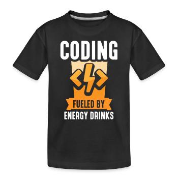 Programming with Energydrinks Coding Code Coder - Kids' Premium Organic T-Shirt - black - Front