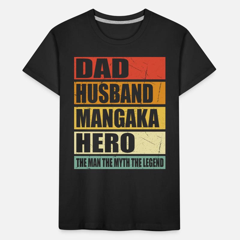 Vater Ehemann Mangaka Held Kinder Premium Bio T-Shirt