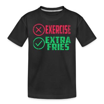 Übung Extra Pommes Exercice Extra Frites Fitness - T-shirt bio Premium Enfant - noir - Devant