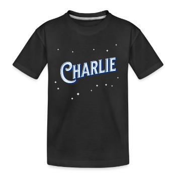 Charlie name personalized - Kids' Premium Organic T-Shirt - black - Front