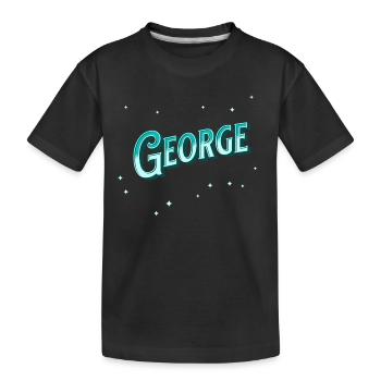George names personalized - Kids' Premium Organic T-Shirt - black - Front