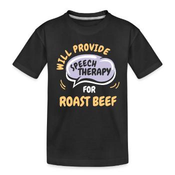 Fournir une orthophonie pour le rôti de bœuf drôle - T-shirt bio Premium Enfant - noir - Devant