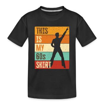 60s Sixties 1960s Party Outfit Costume - Kids' Premium Organic T-Shirt - black - Front