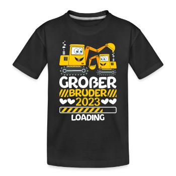 Ich werde ein Großer Bruder 2023 - Kinder Premium Bio T-Shirt - Schwarz - Vorne