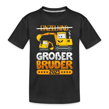 Ich werde ein Großer Bruder 2023 - Kinder Premium Bio T-Shirt - Schwarz - Vorne