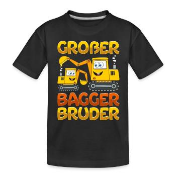 Ich werde ein Großer Bruder 2023 - Kinder Premium Bio T-Shirt - Schwarz - Vorne